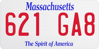 MA license plate 621GA8
