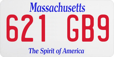 MA license plate 621GB9