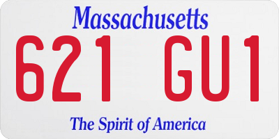 MA license plate 621GU1
