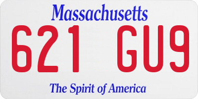 MA license plate 621GU9