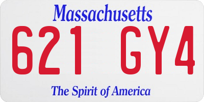 MA license plate 621GY4