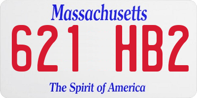 MA license plate 621HB2