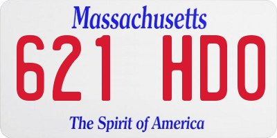 MA license plate 621HD0