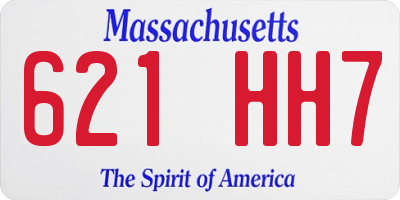 MA license plate 621HH7