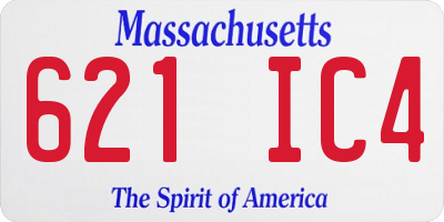 MA license plate 621IC4