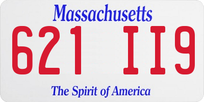 MA license plate 621II9