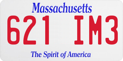 MA license plate 621IM3