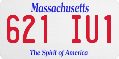 MA license plate 621IU1