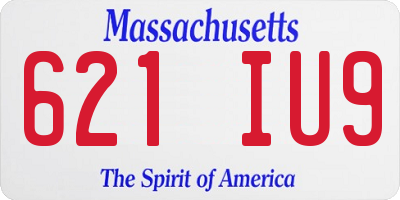 MA license plate 621IU9
