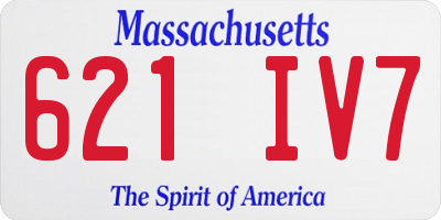 MA license plate 621IV7