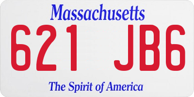 MA license plate 621JB6
