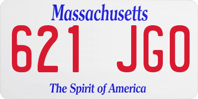 MA license plate 621JG0