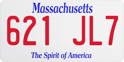 MA license plate 621JL7