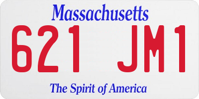 MA license plate 621JM1