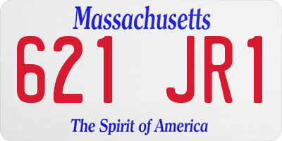 MA license plate 621JR1