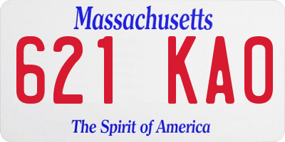MA license plate 621KA0