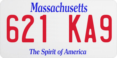 MA license plate 621KA9