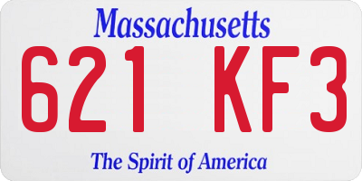 MA license plate 621KF3