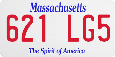 MA license plate 621LG5