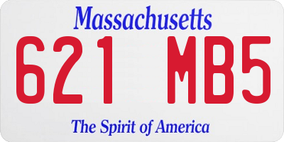 MA license plate 621MB5