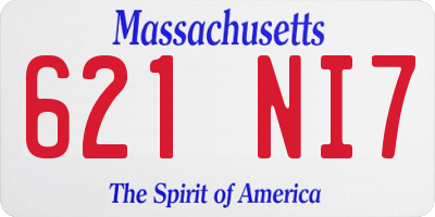 MA license plate 621NI7