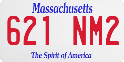 MA license plate 621NM2