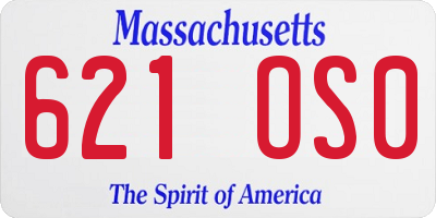 MA license plate 621OS0