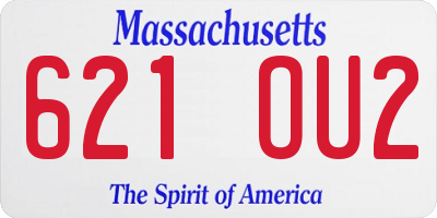 MA license plate 621OU2