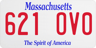MA license plate 621OV0