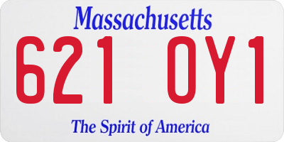 MA license plate 621OY1