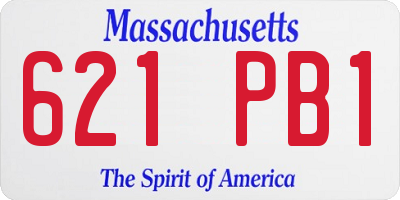 MA license plate 621PB1