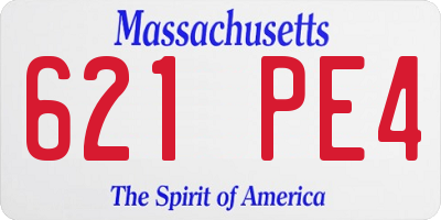 MA license plate 621PE4