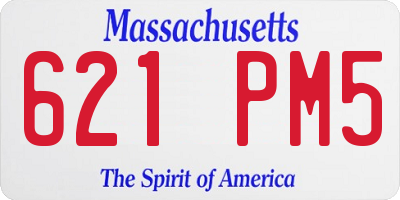 MA license plate 621PM5