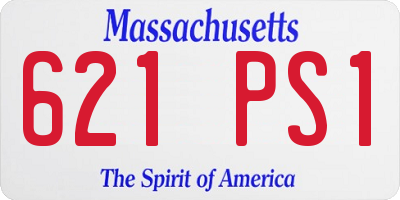 MA license plate 621PS1