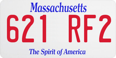 MA license plate 621RF2