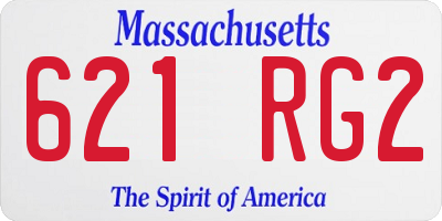 MA license plate 621RG2