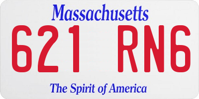 MA license plate 621RN6