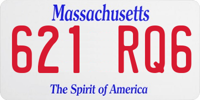 MA license plate 621RQ6