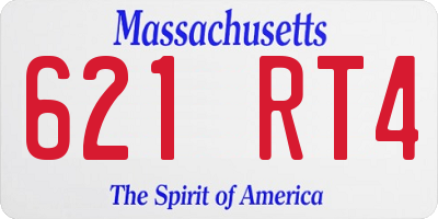 MA license plate 621RT4