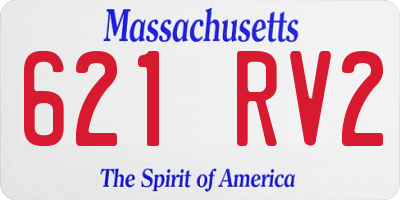 MA license plate 621RV2