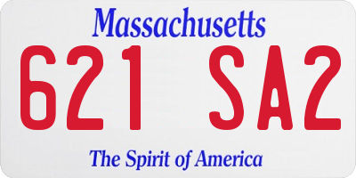 MA license plate 621SA2