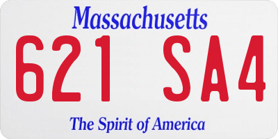 MA license plate 621SA4