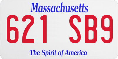 MA license plate 621SB9