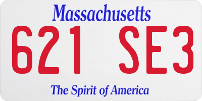 MA license plate 621SE3