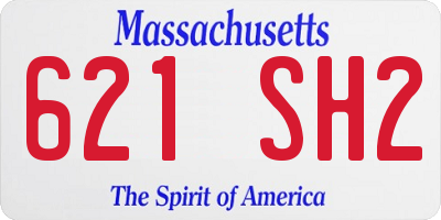 MA license plate 621SH2