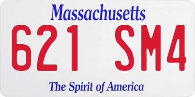 MA license plate 621SM4