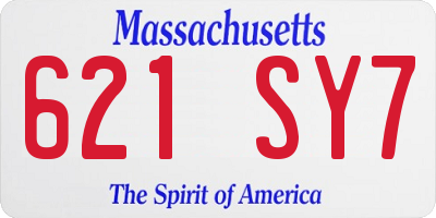 MA license plate 621SY7