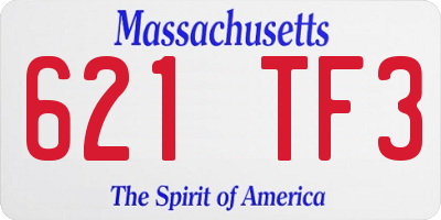MA license plate 621TF3