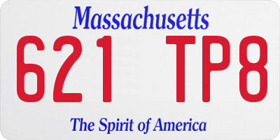 MA license plate 621TP8