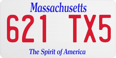 MA license plate 621TX5